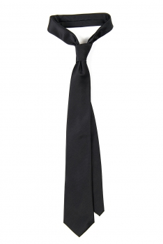 Cravata poliester tesut neagra uni