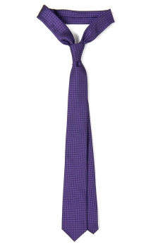 Cravata poliester tesut mov print geometric