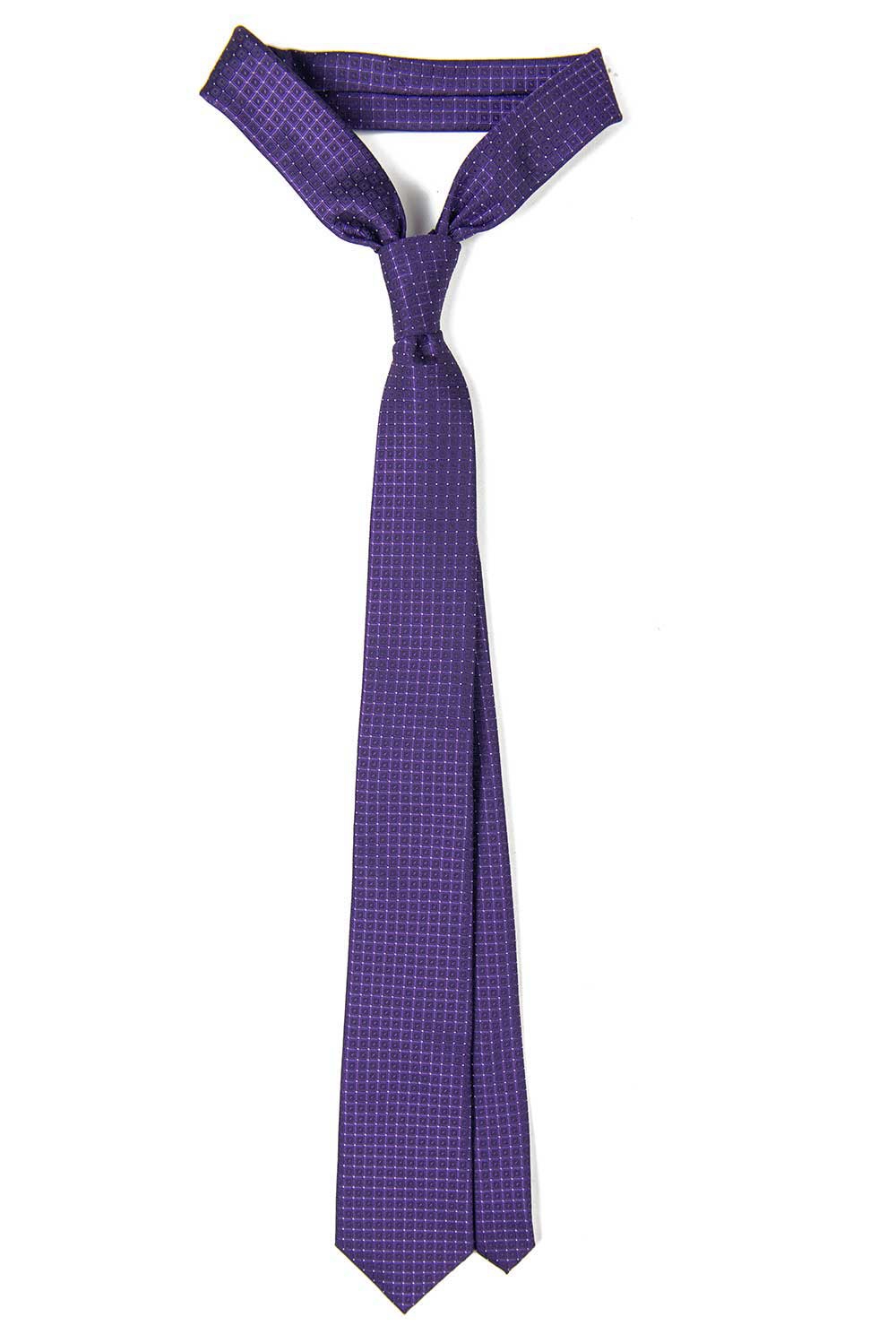 Cravata poliester tesut mov print geometric 0